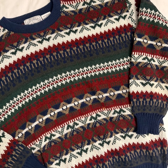 VINTAGE abstract grandpa knit sweater - Picture 2 of 12